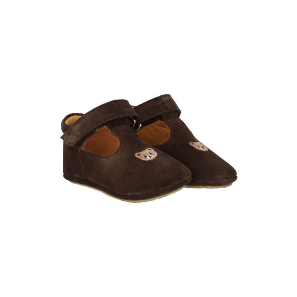 Prewalker with Teddybear Embroidery, dark brown, ANGULUS