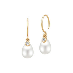 June Earring, gold/white pearl, Julie Sandlau