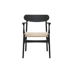 CH26 Dining Chair, black lacquered oak/natural, Carl Hansen & S&oslash;n