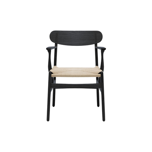 CH26 Dining Chair, black lacquered oak/natural, Carl Hansen & Søn