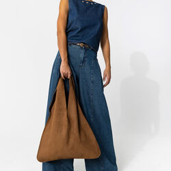 High waisted denim pants - Anna fit, dark blue denim, Coster Copenhagen