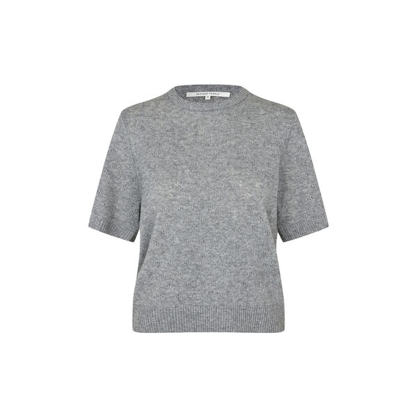 Amala Knit SS O-Neck, mid grey melange, Second Female