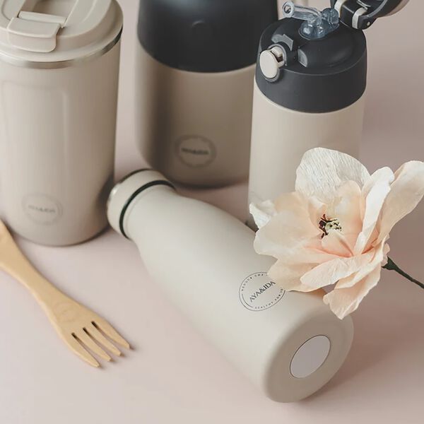 Drinking bottle, cream beige, AYA&IDA