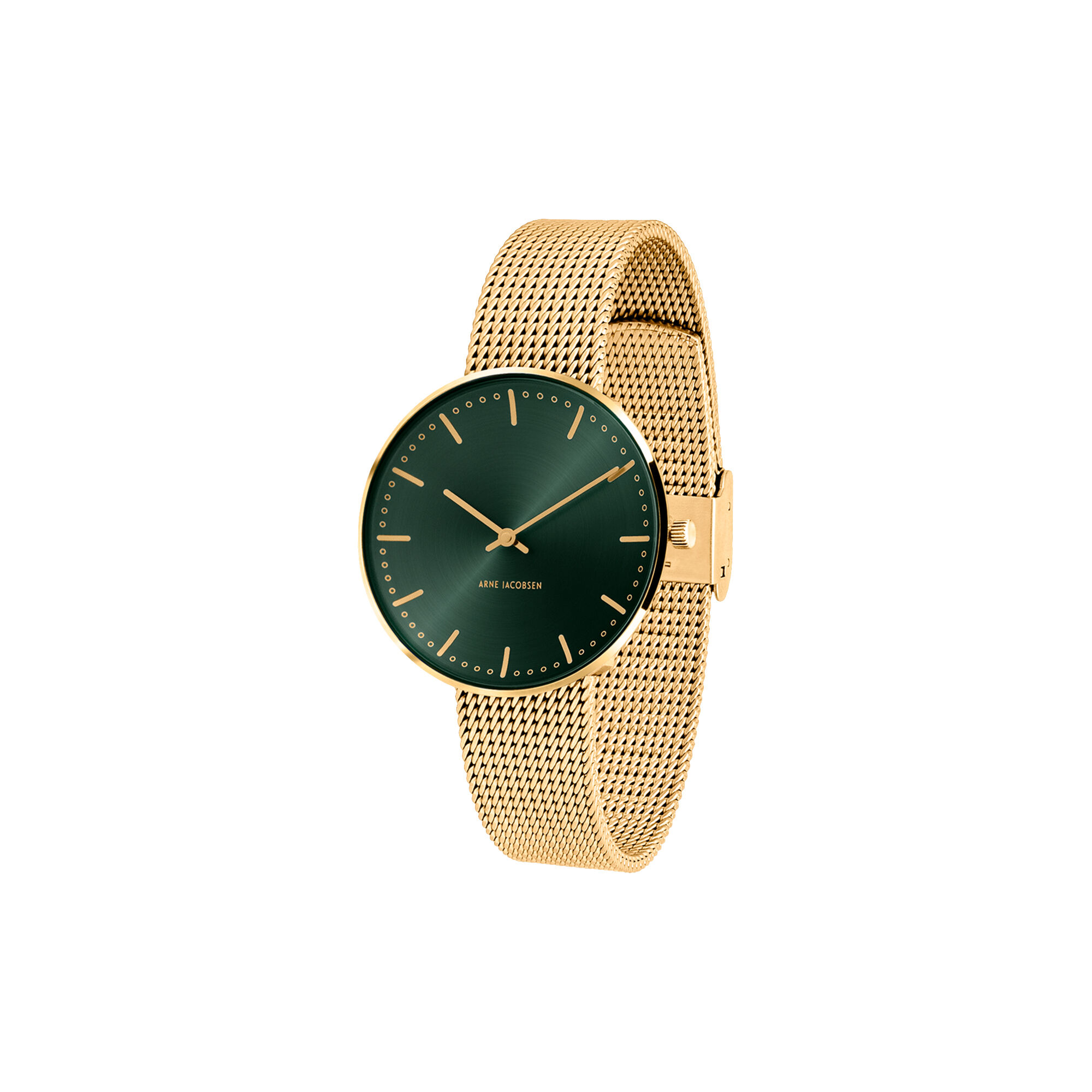 City Hall Evergreen Wrist Watch green gold matt gold