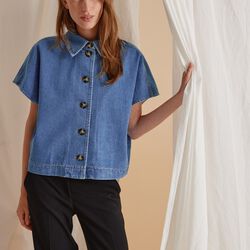HMBinca denim cape, deep ocean, Heartmade