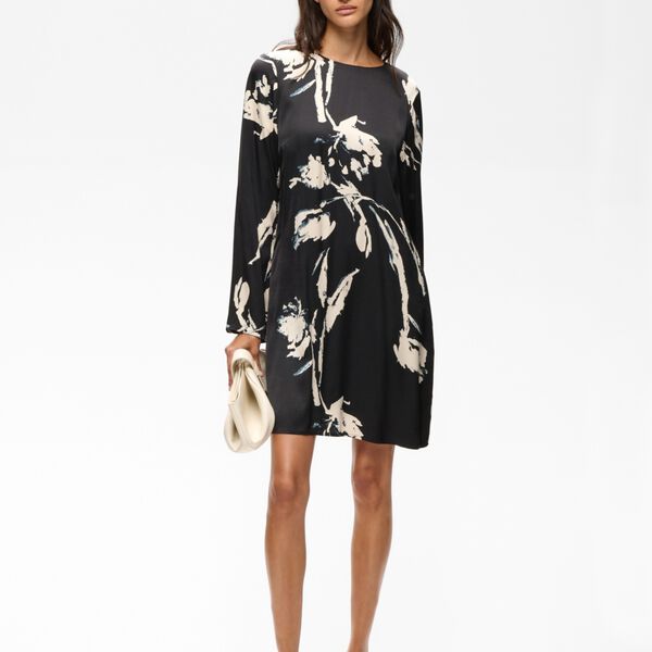 MeadowIW Short Dress, black painted flower, InWear