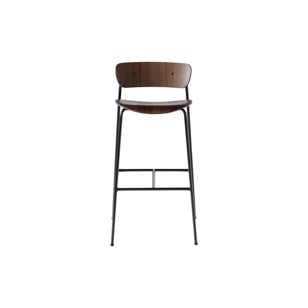 Pavilion AV9 Bar Stool, walnut/black, &Tradition