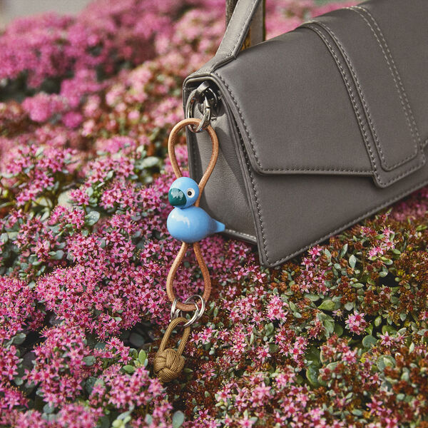 Bird Keychain with Natural Leather, blue, Kay Bojesen Denmark