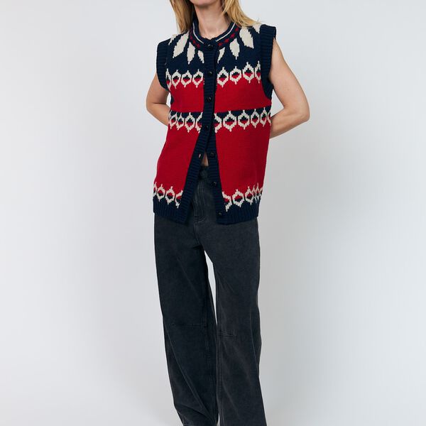 CleoLL Knit Vest SL, red, Lollys Laundry