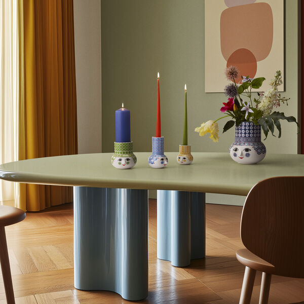 Olga Candle holder, green, Bjørn Wiinblad