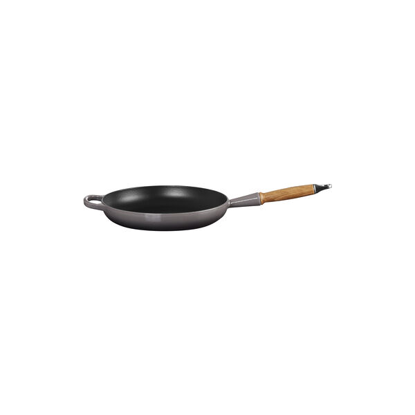 Signature cast iron frying pan with wooden handle &Oslash; 28 cm, flint, Le Creuset