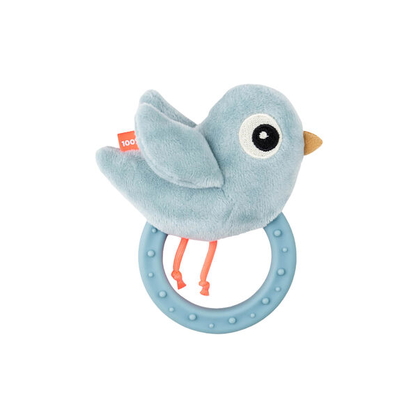 Birdee Sensory Rattle with Teether, blue Birdee Sensory Rattle with Teether, blue, Done by Deer