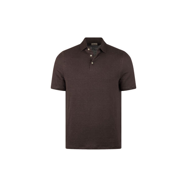 Polo Shirt Linen Stretch , dark brown, Stenstr&ouml;ms