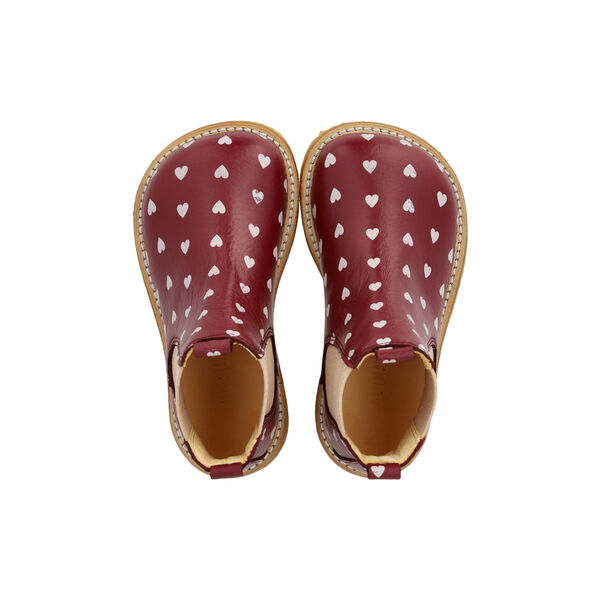 Classic Chelsea Boot, berry hearts/rose elastic, ANGULUS
