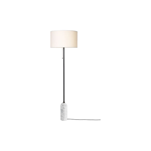 Gravity Floor Lamp, white marble/white, GUBI