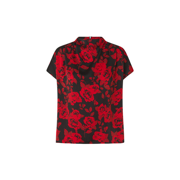 Ruthiemd print SS top, racing rose, Modström