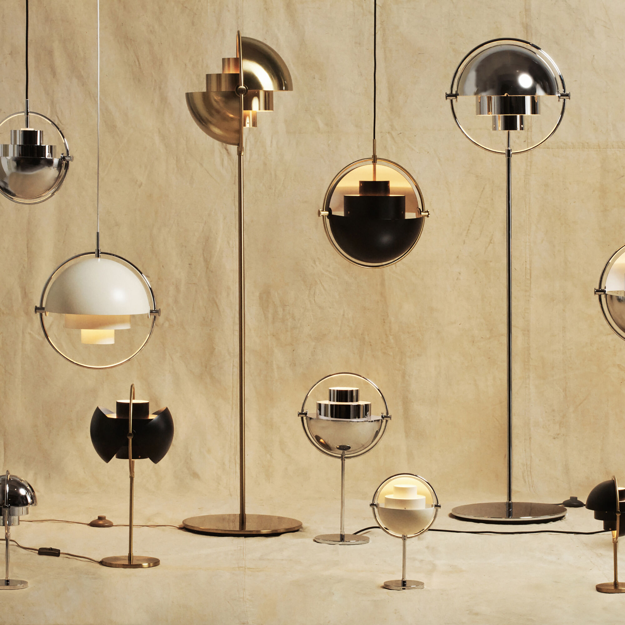 Multi-Lite Pendant, white semi matt/chrome