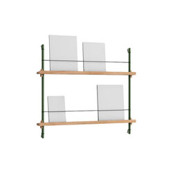 Magazine Shelving Small, oak/pine green, MOEBE