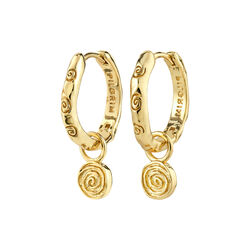 FIRE hoop earrings, gold plated, Pilgrim