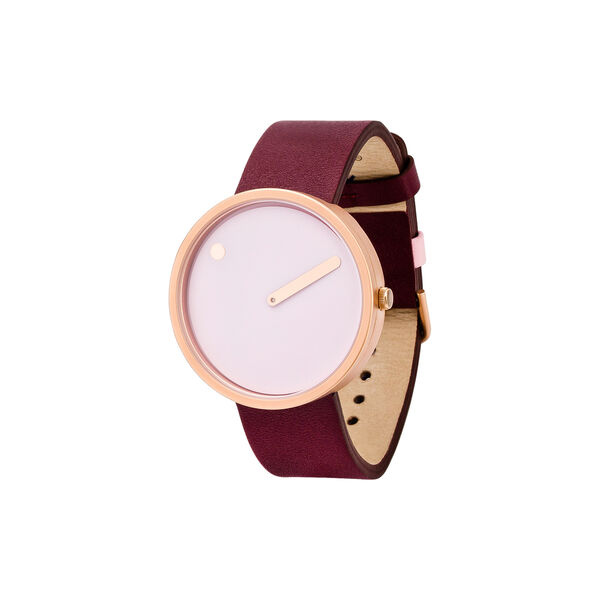 Picto Wrist Watch, dusty rose pink/burgundy red, Picto
