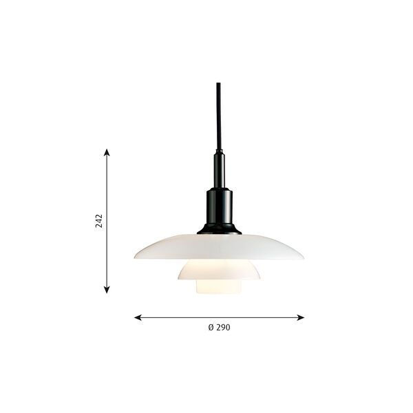PH 3/2 Pendant, black, Louis Poulsen
