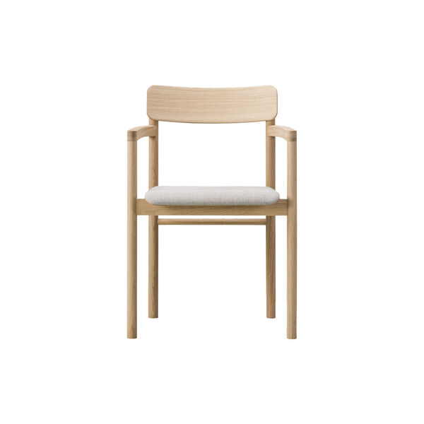 Post Armchair, lacquered oak/light grey, Fredericia Furniture