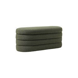 Alto Bench with Storage Space, bouclé dark green, Westwing Collection