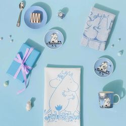 Mummy mini plate Love, blue, Moomin Arabia