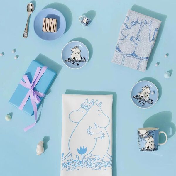 Mummy mini plate Love, blue, Moomin Arabia