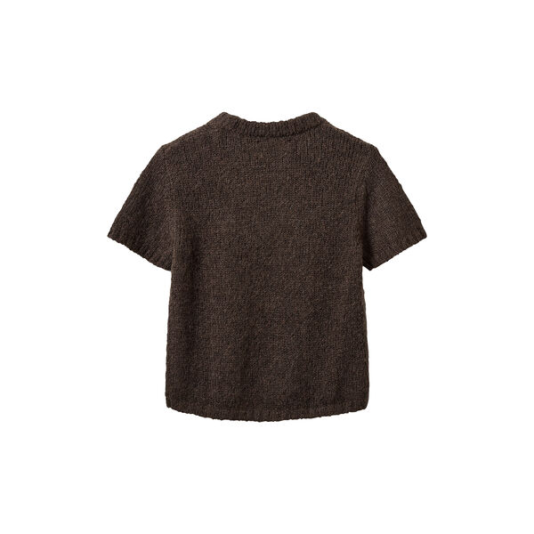 SAGASW SHORT SLEEVE KNIT SWEATER, dark brown, Sofie Schnoor