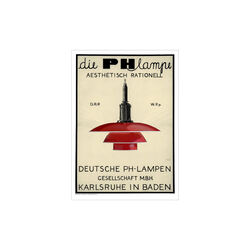 PH Lamp - Red, Poster & Frame