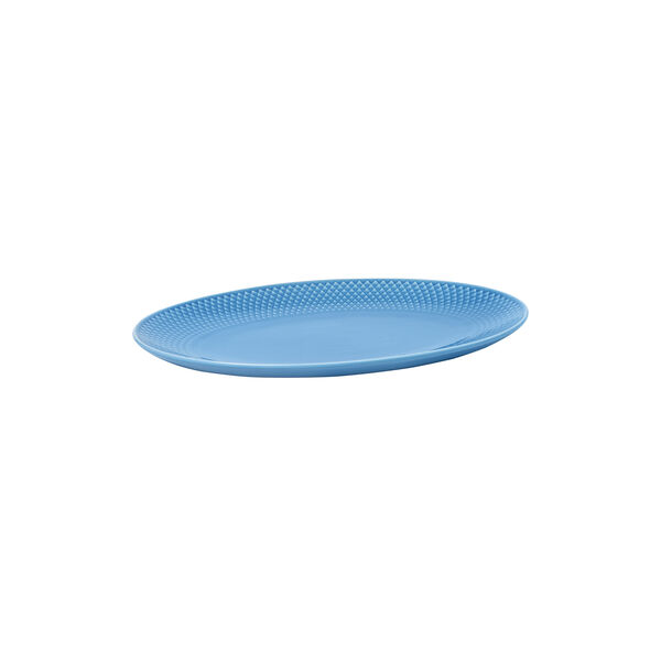 Rhombe Color Oval Serving Dish, blue, Lyngby Porcelæn