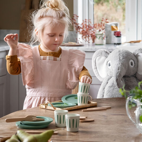 Tableware Set for 4, sage green, Sebra