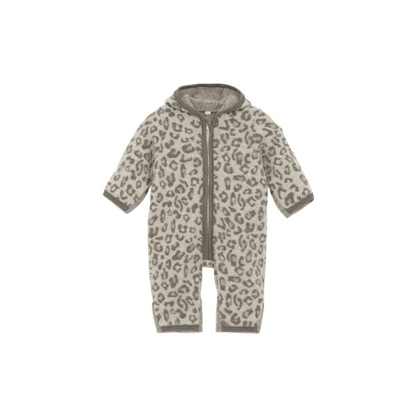 Pram Suit Ears Wool Fleece Jacquard, camel melange, HUTTEliHUT