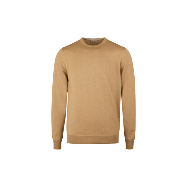 Sweater Knitted Crew Neck With Patch Merino Wool, beige, Stenstr&ouml;ms
