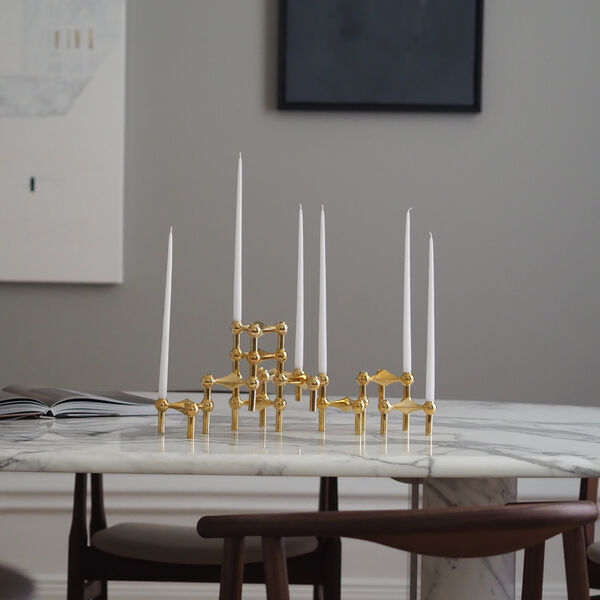 STOFF Nagel Candleholder 3 pcs, brass, STOFF Nagel