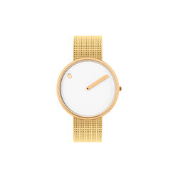 PICTO Wrist Watch, white/gold/matt gold, Picto