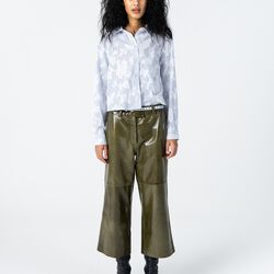 Shirt with flower decoration, blue stripe, Coster Copenhagen