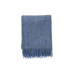 Gotland wool blanket, infinity blue, Klippan Yllefabrik