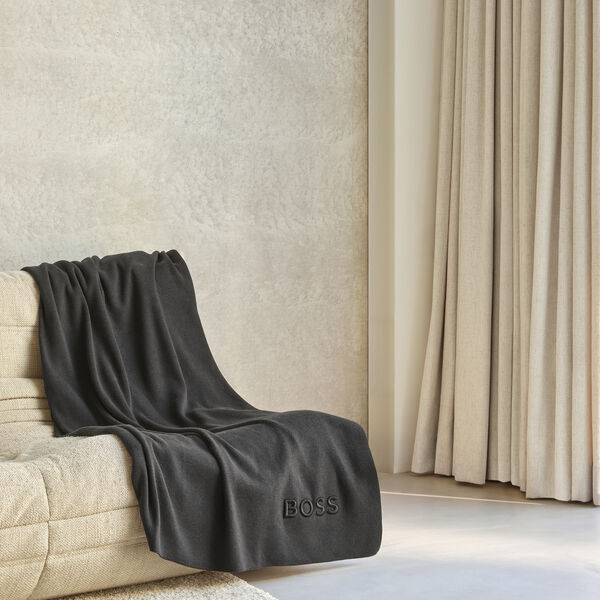 Bold Logo Throw, black, BOSS Home