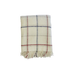 Tartan Throw, off-white/red stripe, Klippan Yllefabrik