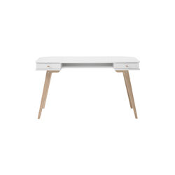 Wood Desk 66 cm, white/oak, Oliver Furniture