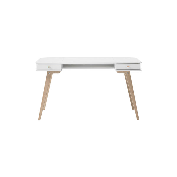 Wood Desk 66 cm, white/oak, Oliver Furniture