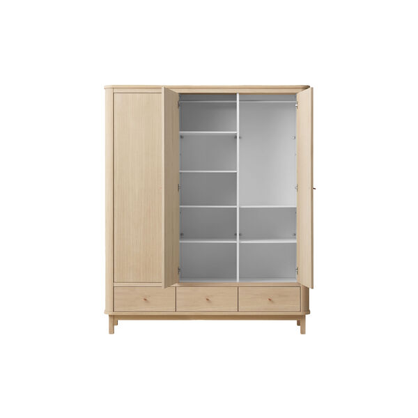 Wood Wardrobe 3 Doors, oak, Oliver Furniture