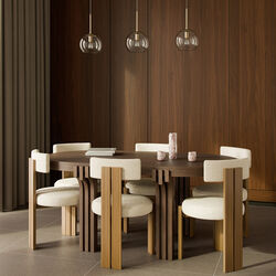 Nolan Oval Dining Table, dark wood, Westwing Collection