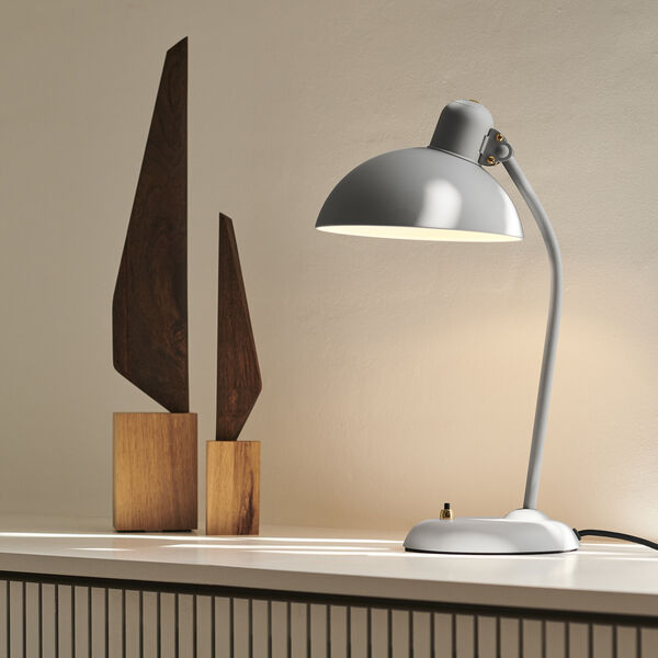KAISER idell™ 6556-T Table Lamp, essay grey/brass, Fritz Hansen