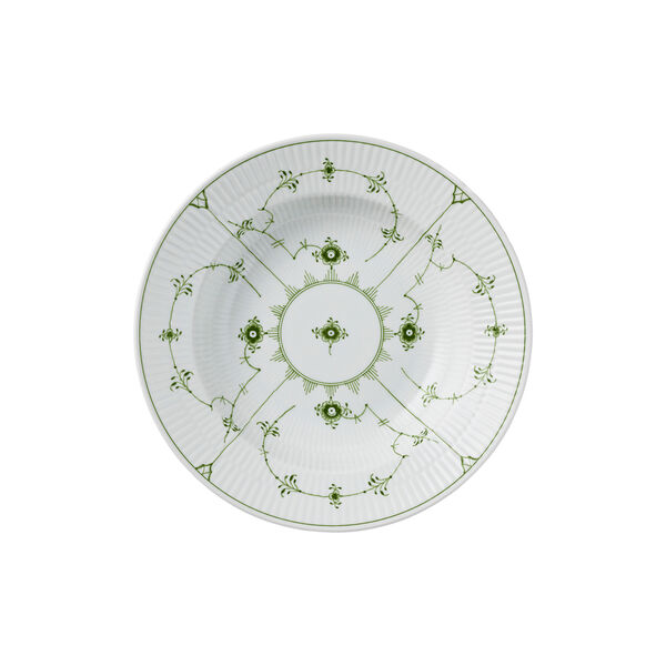 Green Fluted Plain Deep Plate &Oslash; 23 cm, Royal Copenhagen