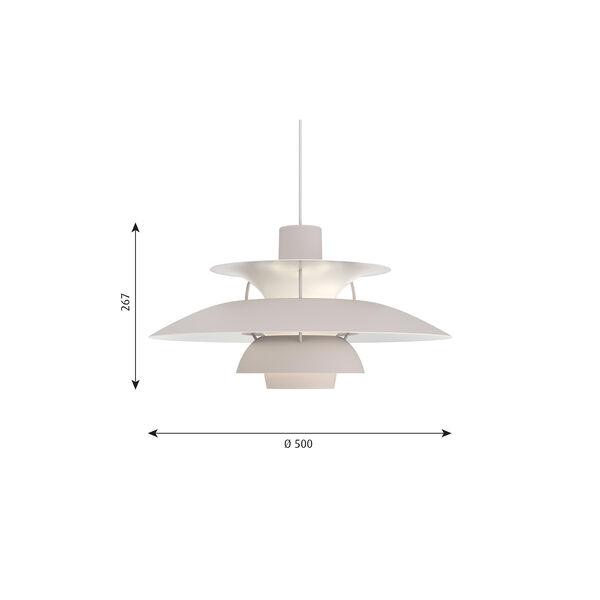 PH 5 Monochrome Pendant, oyster grey PH 5 Monochrome Pendant, oyster grey, Louis Poulsen