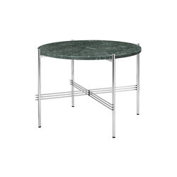 TS Coffee Table Ø55, green guatemala marble/steel, GUBI