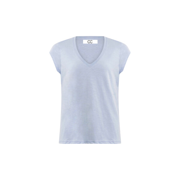 CC Heart Basic V-neck T-shirt, powder blue CC Heart Basic V-neck T-shirt, powder blue, Coster Copenhagen